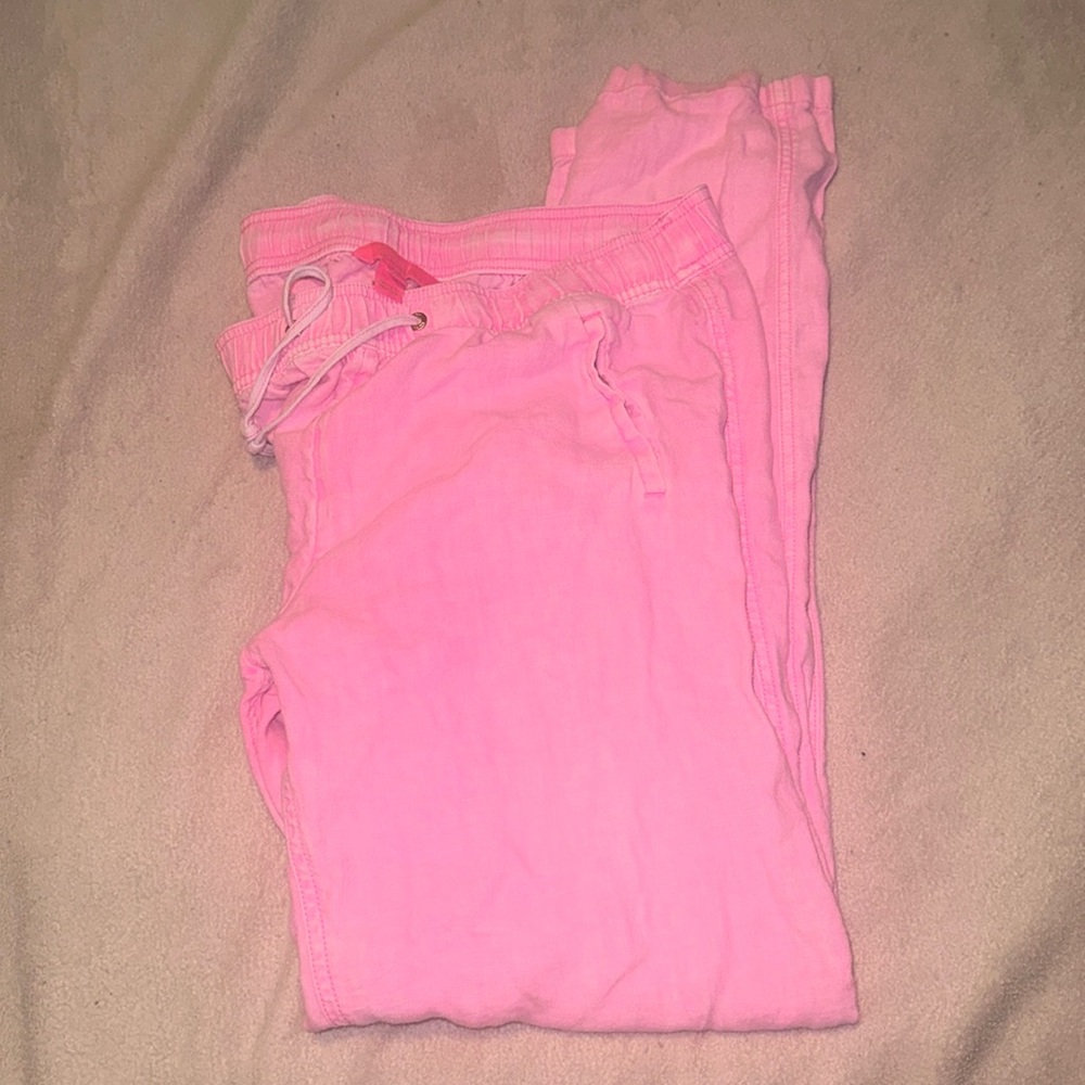 Lily Pulitzer pink washed %100 linen size L